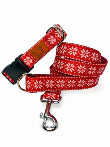 Karácsonyi Pulcsi kutya nyakörv és póráz szett