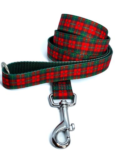 Skót kockás kutya nyakörv és póráz szett